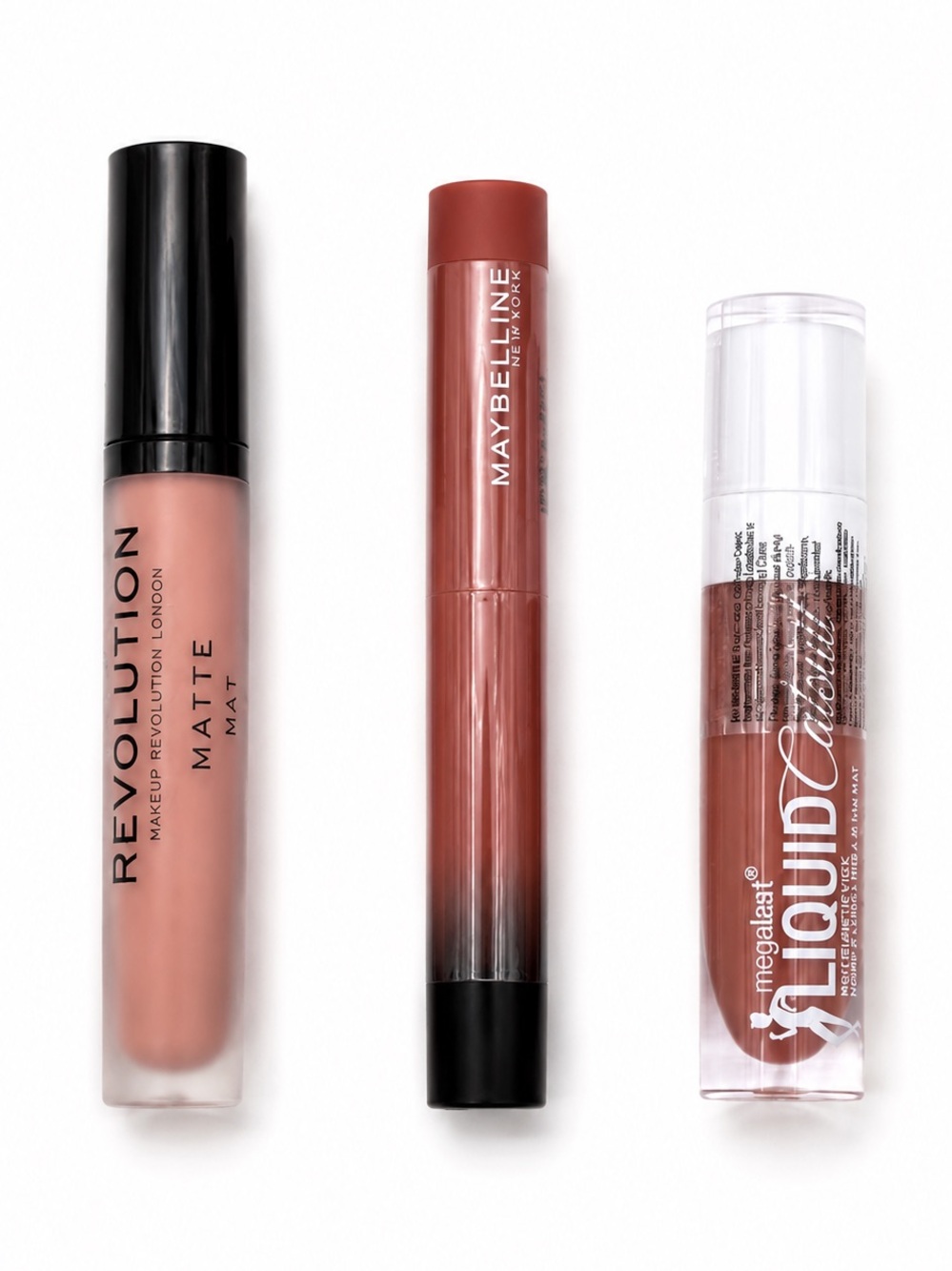 Nude Lip Bundle – Revolution, Maybelline,     Wet n Wild 3 Piece Lip Color – NEW